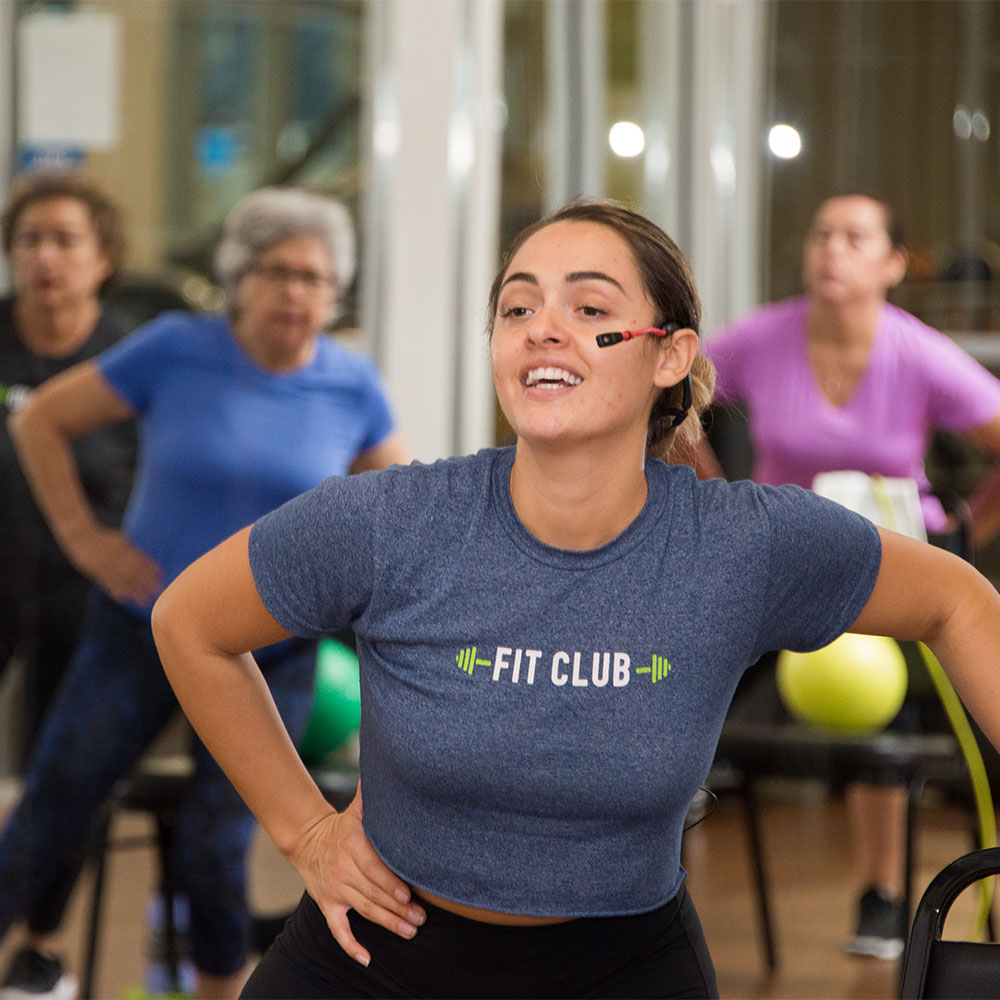 Instructor teaching senior class